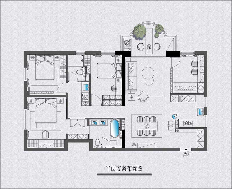 南山區(qū)現(xiàn)代北歐風(fēng)格家居住宅裝修平面布置 南山區(qū)現(xiàn)代北歐風(fēng)格家居住宅裝修平面布置