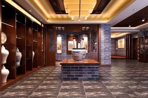 中國(guó)畫店鋪裝修設(shè)計(jì)培訓(xùn)機(jī)構(gòu)大廳兒童啟蒙教育中心裝修效果圖