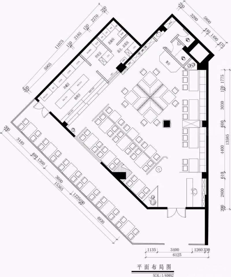 羅湖餐廳裝修燒烤店設(shè)計效果圖平面布置圖