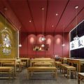 深圳新中式風格牛肉餐飲店裝修設計案例用餐區(qū)效果圖