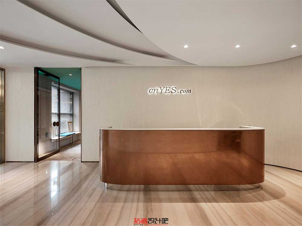 深圳龍華信利康樂創(chuàng)薈大廈簡約風(fēng)格辦公室裝修設(shè)計(jì)案例前臺(tái)服務(wù)區(qū)