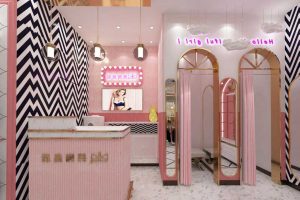深圳女裝內(nèi)衣店鋪裝修設(shè)計方案收銀臺和更衣室