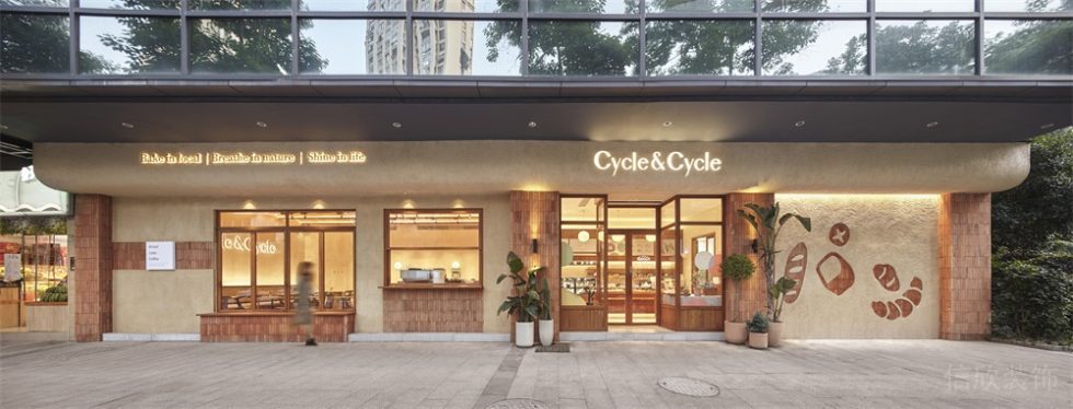 深圳寶安前海hop國際中心北歐風(fēng)格面包店裝修案例外立面門頭形象