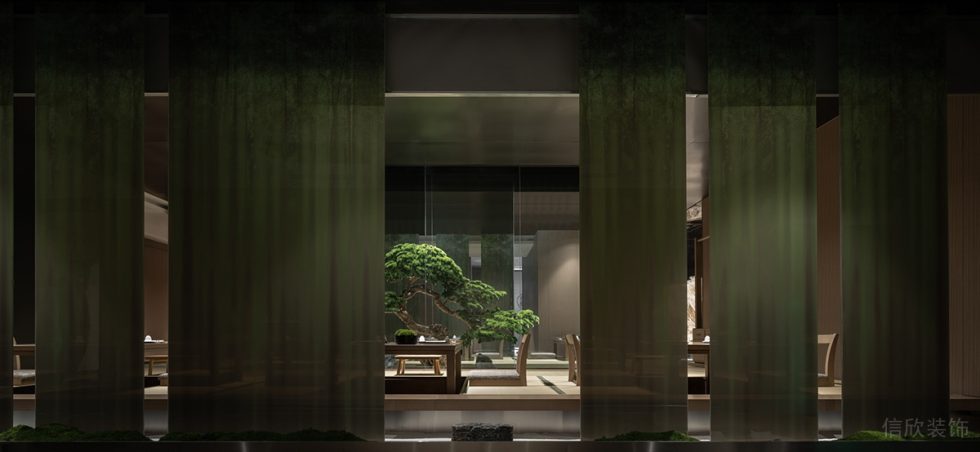 深圳龍華日式風(fēng)格餐廳落地玻璃外觀設(shè)計裝修