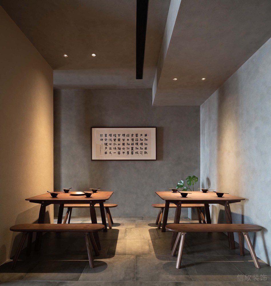 深圳市龍崗區(qū)中式風格餐廳原木餐桌椅裝修設計