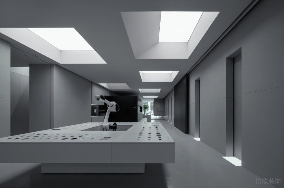 現(xiàn)代燈具全球旗艦展廳裝修設(shè)計 頂面地面led燈飾展示