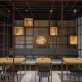 深圳福田沙嘴面館墻面格子展示柜裝修設(shè)計