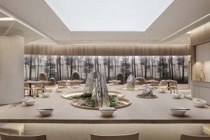 深圳羅湖萬象城開開面館中間大方桌裝修設(shè)計(jì)