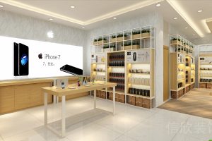Vivo羅湖東門手機數(shù)碼店鋼木結(jié)構(gòu)體驗操作臺